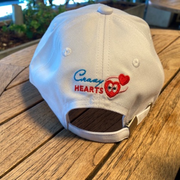 Crazy Hearts Designs 3D Embroidered " Passion " Hat in White - Picture 5 of 5